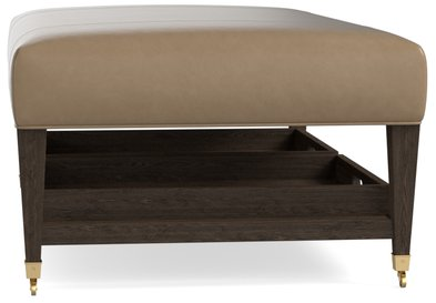 Bassett® Furniture Kara Leather Rectangular Ottoman with Tray-3