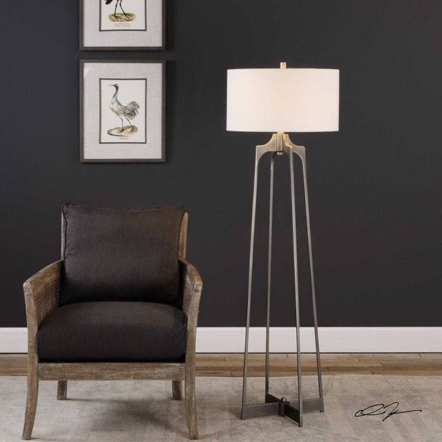 Uttermost Adrian Aged Gun Metal Floor Lamp-2