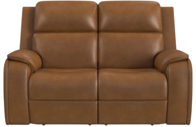 Flexsteel® Ziggy Camel Leather Power Reclining Loveseat with Power Headrest and Lumbar-1