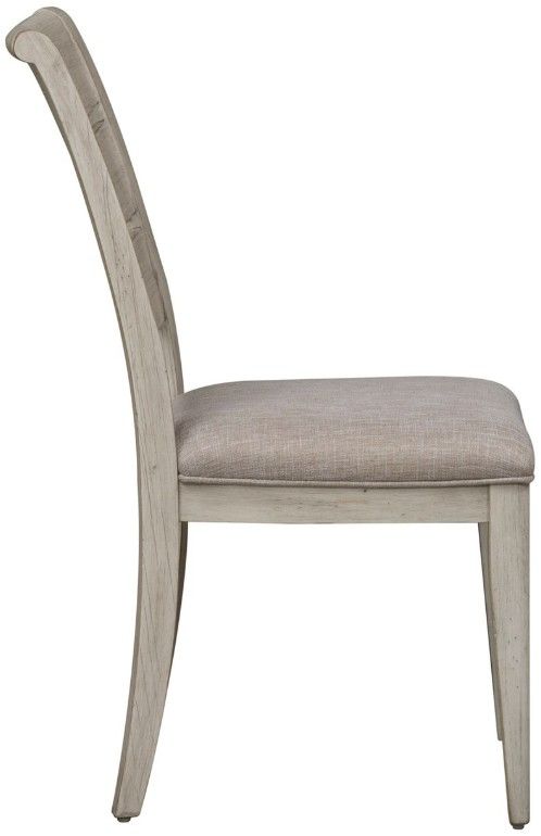 Liberty Furniture Farmhouse Reimagined Antique White/Khaki Ladder Back Upholstered Side Chair-3