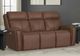 Flexsteel® Warren Classic Brown Leather Power Reclining Sofa with Console, Power Headrest and Lumbarand Lumbar-1