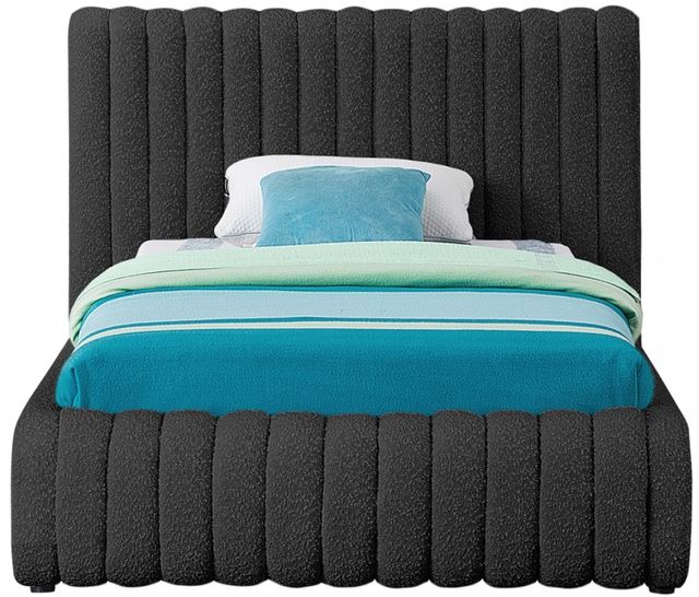 Meridian Furniture Nash Black Twin Upholstered Panel Bed-1
