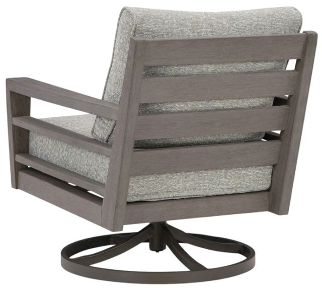 Signature Design by Ashley® Hillside Barn Brown/Gray Fabric/Wooden Outdoor Swivel Lounge-3