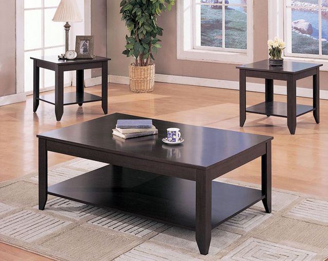 Coaster® Brooks 3-Piece Cappuccino Occasional Table Set with Lower Shelf-1
