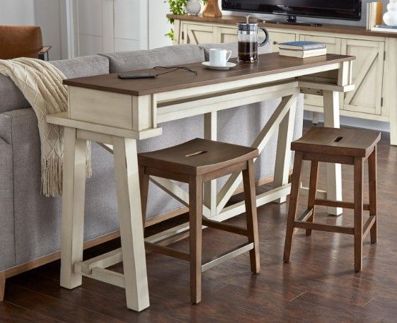 aspenhome® Pinebrook Prairie White Console Bar Table-2