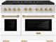 ZLINE Autograph Edition Paramount Series 48" Stainless Steel Pro Style Dual Fuel Range with White Matte Door and Champagne Bronze Accents-0