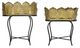 A & B Home 2-Piece Black/Gold Planter with Legs Set-2