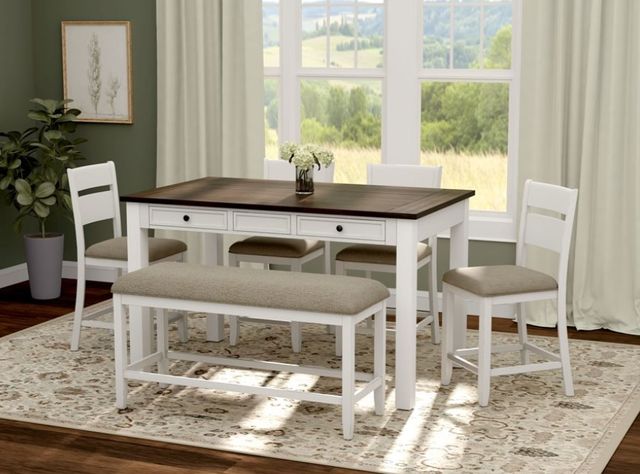 Emerald Home Sarasota 6-Piece Cocoa Brown/Milk White Counter Table Set-1