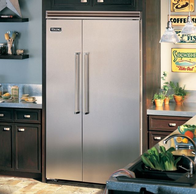 High-end kitchen with a 48 inch built-in refrigerator
