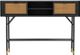 Armen Living Saratoga Black Console Table with Two Brown Door -1