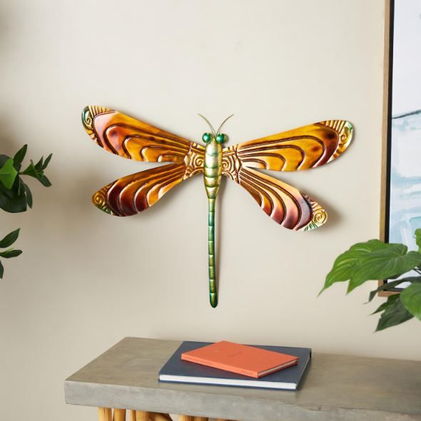 Deco Marche Multi-Colored Dragonfly Wall Decor-4