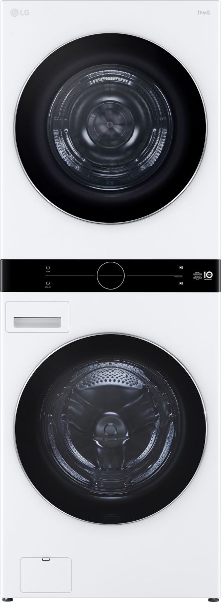 LG 5.0 Cu. Ft. Washer, 7.8 Cu. Ft. Electric Dryer White Stack Laundry