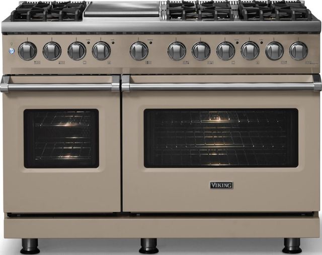 Viking® 5 Series 48" Nantucket Pro Style Dual Fuel (NG) Range with Polished Chrome Trim-2