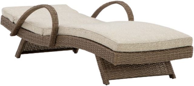 Chaise longue d'extérieur avec coussin Beachcroft de Signature Design by Ashley® - Beige-4