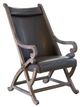 Elements International Hunter 2-Piece Brown Chair and Ottoman Set-1