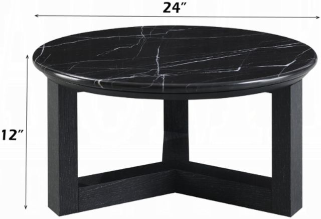 ACME Furniture Dara Marble Top Coffee Table with Black Base-2