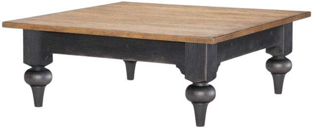 Legacy Classic Vintage Market Barnwood Oak Cocktail Table with Kettle Black Base-1