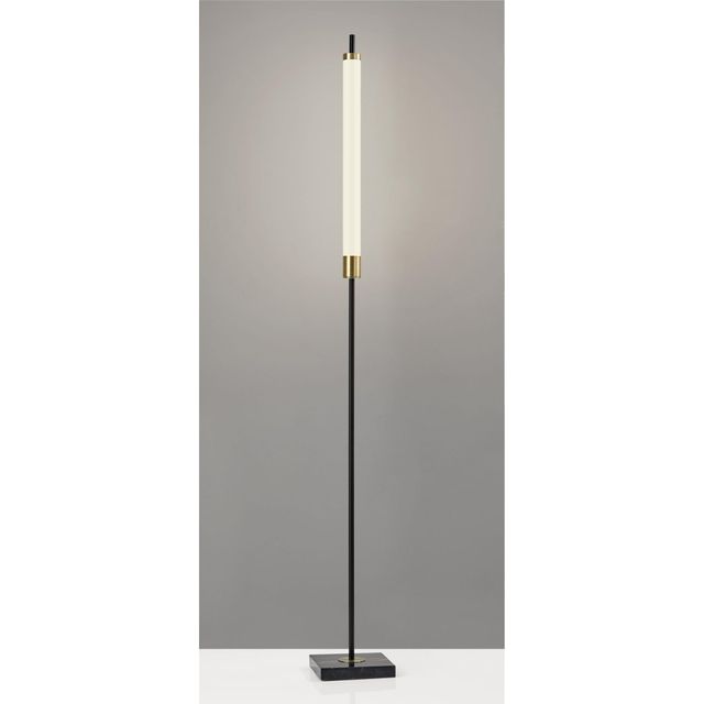 Adesso® Piper Black/Antique Brass LED Floor Lamp-1