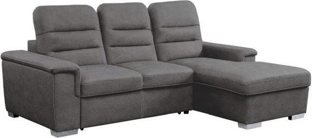 Mazin Furniture Alfio 2-Piece Gray Right-Arm Facing Pullout Sleeper Sectional and Hidden Storage Chaise-1