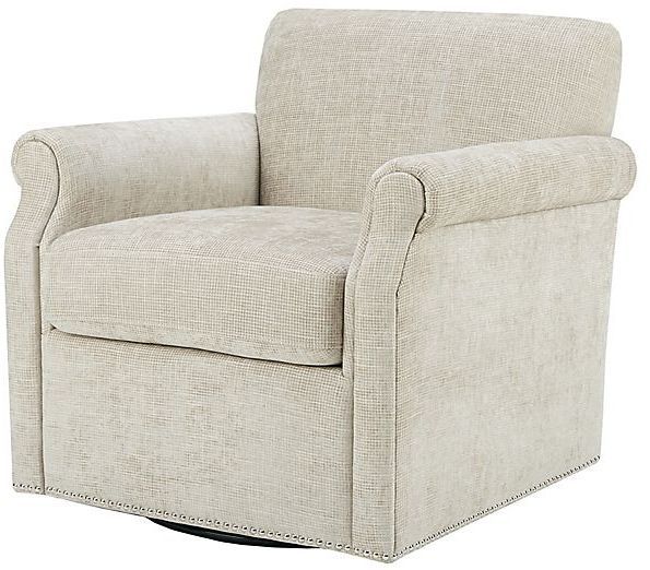 Olliix by Madison Park Cream Aldrich Swivel Chair-0