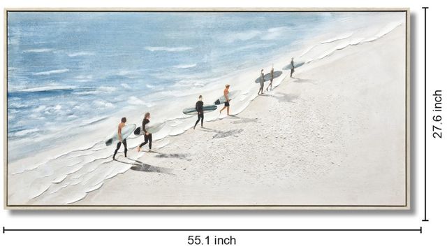 Classy Living Adventurous Surfer Stroll on Sunlit Shore Wall Art-2