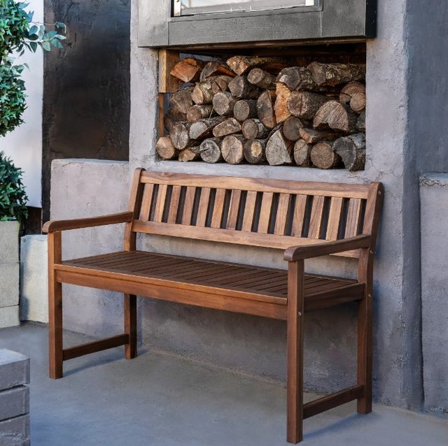 Linon Catalan Acorn Wooden Outdoor Bench-1