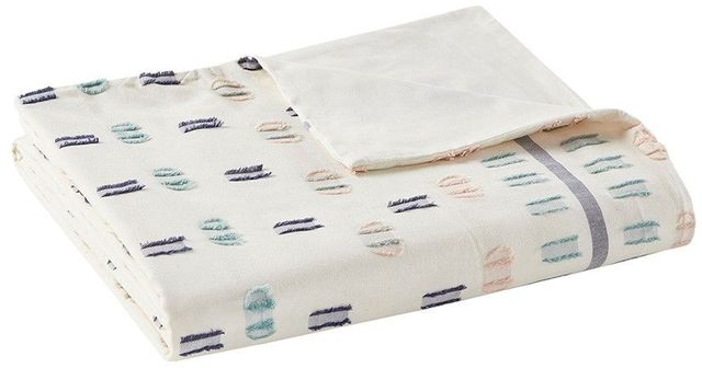 Olliix by Urban Habitat 5 Piece Aqua King/California King Auden Cotton Jacquard Duvet Cover Set-1