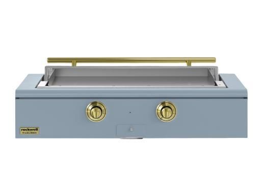 Caliber™ Rockwell Social 48" Bluestone Built-In Natural Gas Outdoor Griddle with Brass Hardware-0