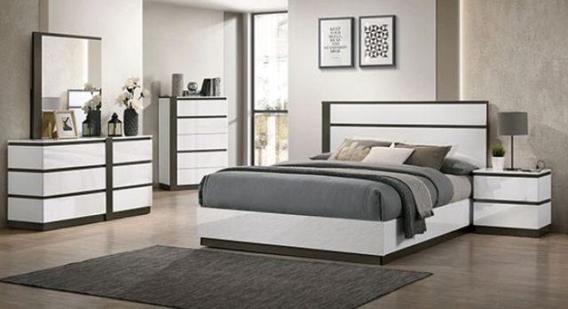 Furniture of America® Birsfelden Metallic Gray/White Dresser-1