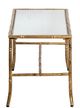 A & B Home Glass Top Coffee Table with Antique Gold Frame -2