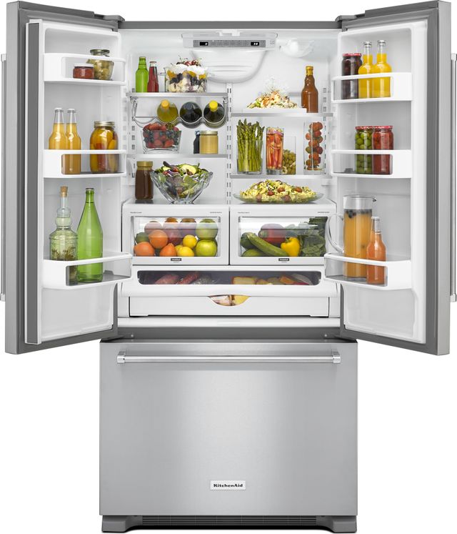 KitchenAid® 36 in. 21.9 Cu. Ft. Stainless Steel Counter Depth French Door Refrigerator-2