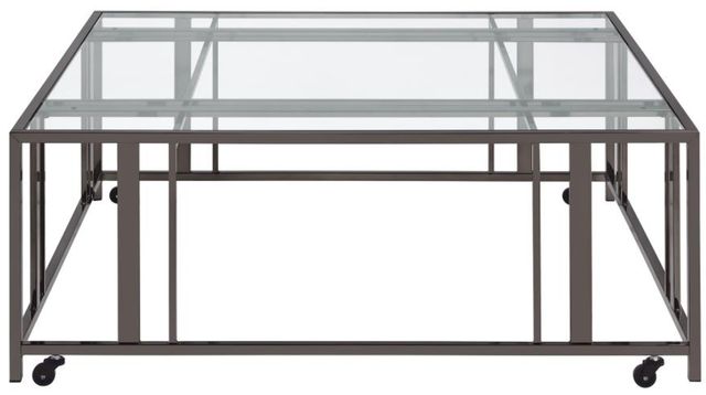 Coaster® Adri Glass Top Coffee Table with Black Nickel Base-1
