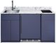 Summit® TurnKey Caldera 63" Midnight Navy Kitchenette with 5 Cu. Ft. Built-In Under the Counter Refrigerator, Induction Cooktop, and Stainless Steel Sink with Faucet -1