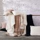 HiEnd Accents Ruched Rabbit White Double-Sided Throw Blanket-2
