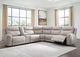 Signature Design by Ashley® Gravier 6-Piece Gray Power Reclining L-Shape Sectional with Storage Console-1
