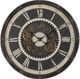 Horloge murale ronde surdimensionnée de 30 po avec chiffres romains sur arrière-plan brun de Monarch Specialties Inc. - Brun-0