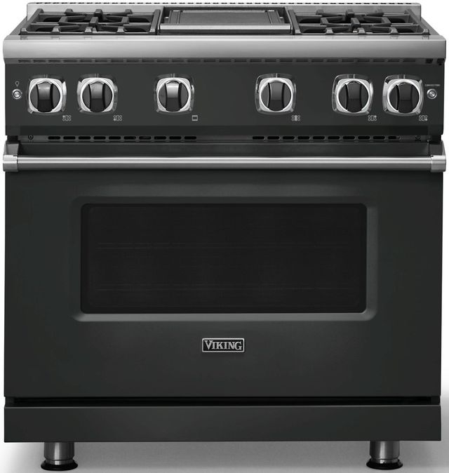 Viking® 7 Series 36" Antique Bronze Pro Style Natural Gas Range with Griddle-2