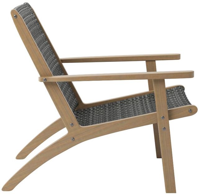 New Classic® Home Furnishings Radius Gray Acacia/Wicker Outdoor Patio Side Chair-3