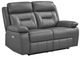 Homelegance® Laconia Dark Gray Leather Power Double Reclining Loveseat-0