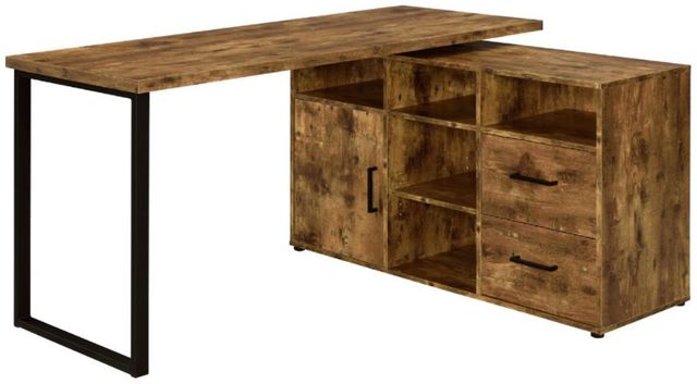 Coaster® Hertford Grey Driftwood L-Shape Office Desk with Storage-0