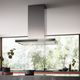Falmec Lumina NRS 36" Scotch Brite Stainless Steel & Black Glass Island Range Hood-2