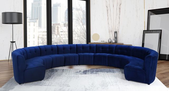Meridian Furniture Limitless 11-Piece Navy Velvet Modular Sectional-1