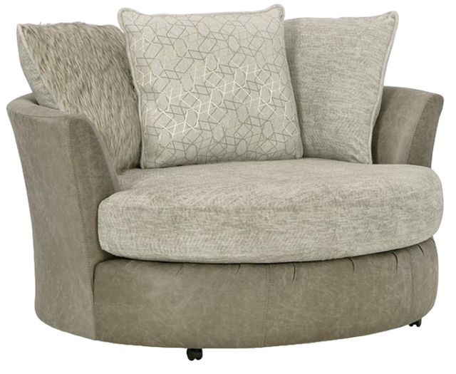 Albany Industries Zaftig Parchment Swivel Chair-0