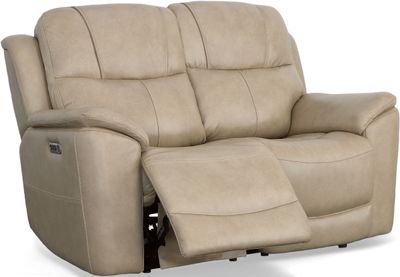 Flexsteel Crew Power Reclining Loveseat with Power Headrests and Lumbar