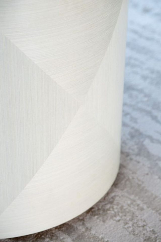 Bernhardt Axiom Glass Top Side Table with Linear Grey Base-3