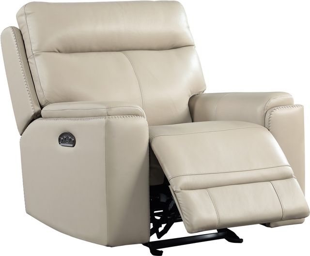 Leather Italia™ Cambria Bryant Taupe Power Glider Recliner-0
