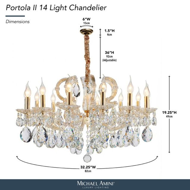 Michael Amini® Portola II Clear 14-Light Chandelier-2