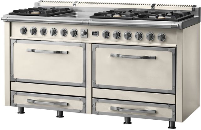 Viking® Tuscany 66” Pure White Pro Style Dual Fuel Range with Griddle-2