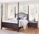Urban Collections by Yutzy Woodworking Providence Preen/Retreat Cherry/Yolo Grey Full Upholstered Post Bed-1