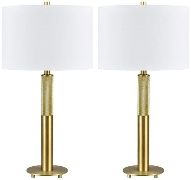 Crestview Collection Lochley 2-Piece Gold Table Lamp Set-0